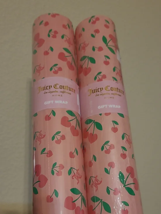 Juicy Couture Pink Cherry Gift Wrap Rolls - Set of 2