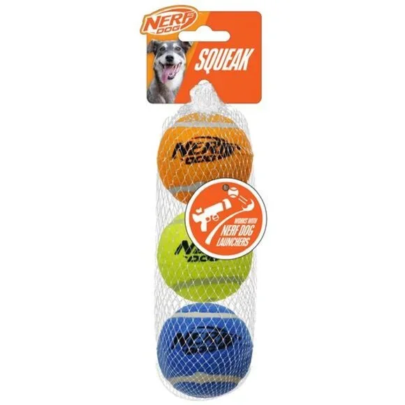 Nerf Dog 2.5-inch Squeak Tennis Ball Dog Toy 3-Pack