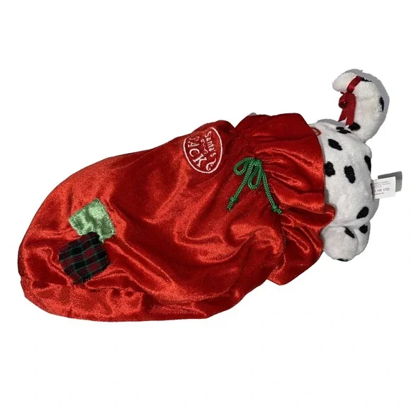 Animated Talking‎ PUPPY DOG in SANTA'S SACK Christmas Plush TL Toys Wagging Tail