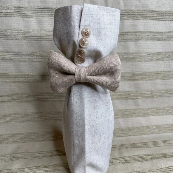 Handcrafted Wine or Liquor Bottle Gift Bag Made From Jacket and Tie