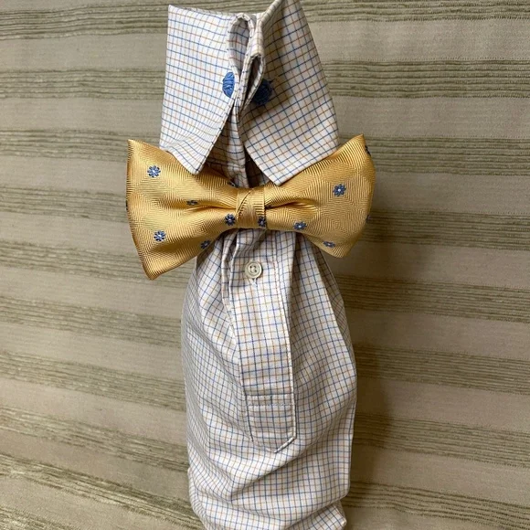 Handcrafted Wine or Liquor Bottle Gift Bag Made From Dress Shirt and Tie