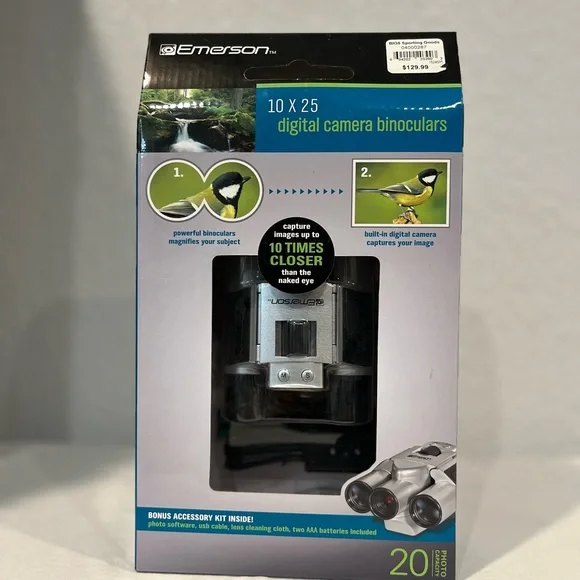 Emerson 10x25 Digital Camera Binoculars (Open Box), Never Used - Fast Shipping