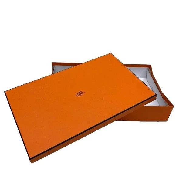 Authentic Hermes Orange Storage Gift Box Empty 9.5x15x2.5 Medium Rectangle