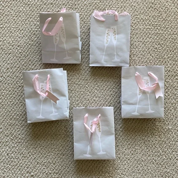 Small Champagne Gift Bags Set of 5 Like New Grad Bachelorette Engagement Party