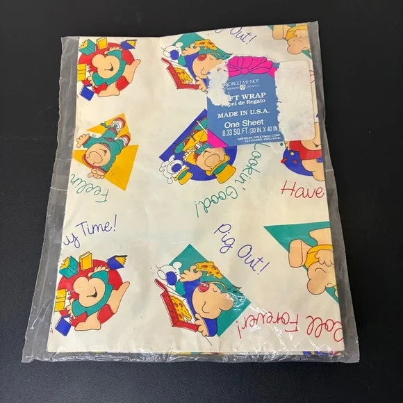 American Greetings Forget Me Not Ziggy Gift Wrap Paper One Sheet 30x40