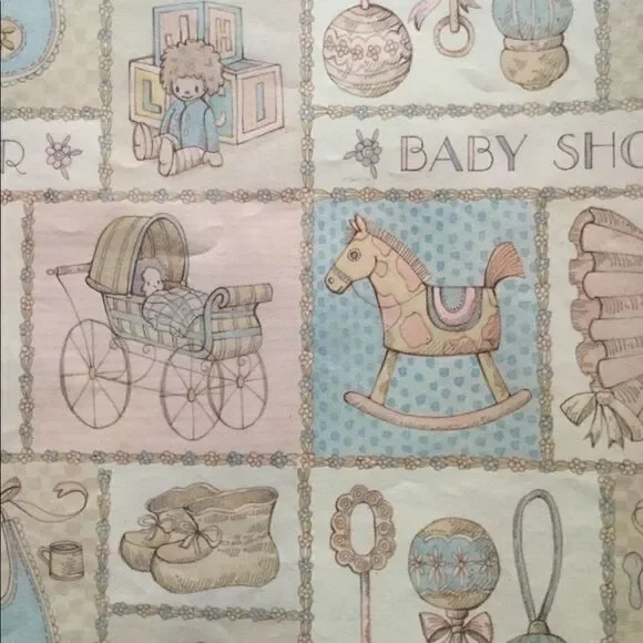Vintage baby shower gift wrap
