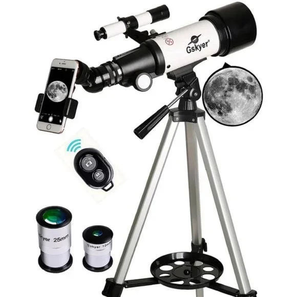 Telescope, 70mm Aperture 400mm AZ Mount Astronomical Refracting Telescope