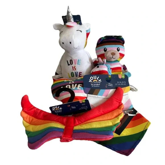 Youly Pride Collection Large Dog Package 6 items Unicorn, Bear, Wings, Heart