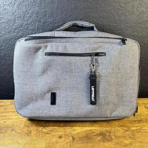 Leftfield‎ 3-Way Convertible Grey Canvas Laptop Backpack Briefcase Mens OS