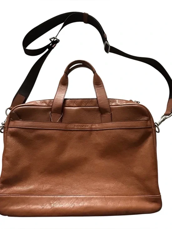 Coach Hamilton Leather Laptop Briefcase with Adjustable Detachable Shoulder