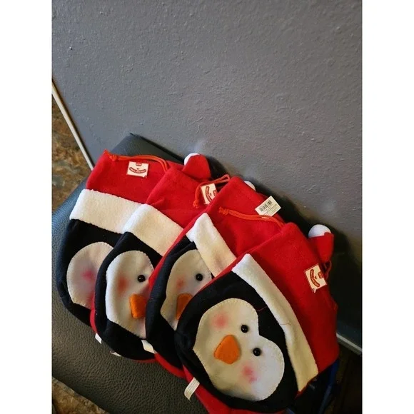 Reusable Christmas Gift‎ Bags Cotton Material Craft Bags Draw String Bags