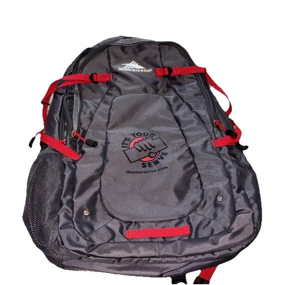 High Sierra Gray Red Laptop Backpack 