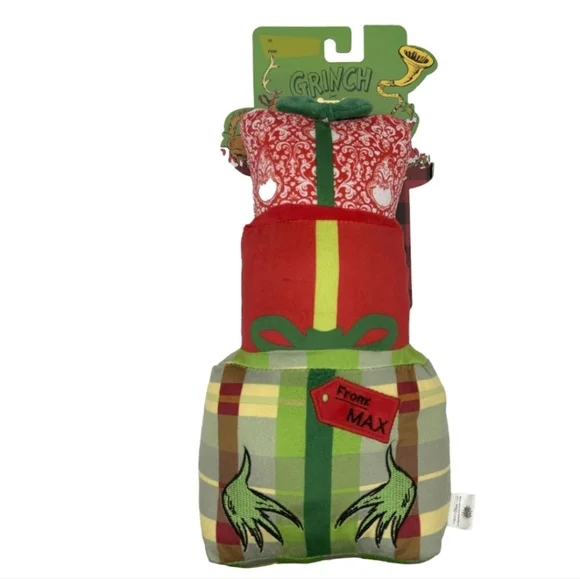 Grinch Max Gift Dog Toy Squeaker Crinkle Plush NWT