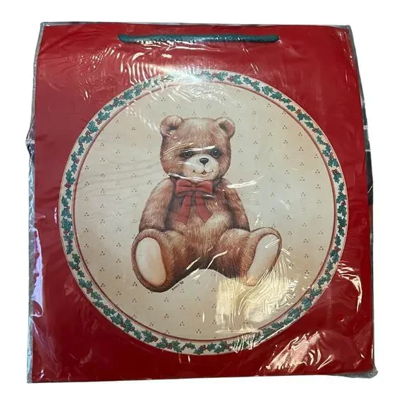Vintage 1989 House of Llyod Christmas country Teddy Bear set of 3 gift bags NEW