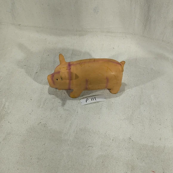 Vintage Pink Squeaky Grunting Pig Dog Toy