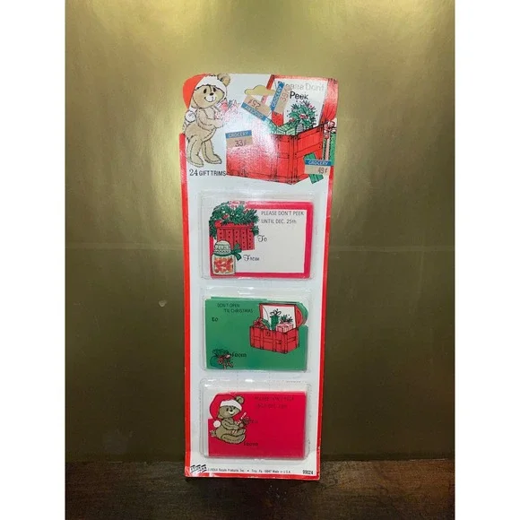 Vintage Christmas‎ Gift Tags 24 Teddy Bear Santa Claus Presents Holiday