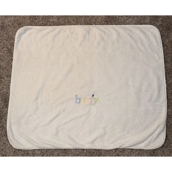 Vintage Carter's BABY White Bee Baby Fleece Crib Blanket Girl 30 X 40‎
