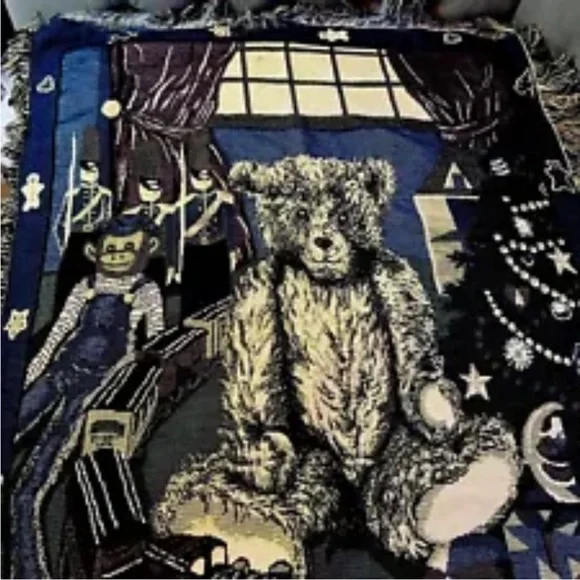 Teddy Bear Blanket Vintage 40