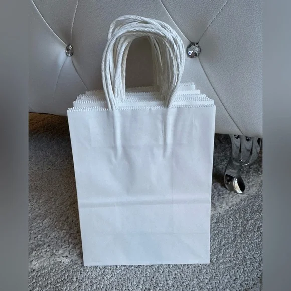 New White Gift Bags Paper Bags Set of 20 small