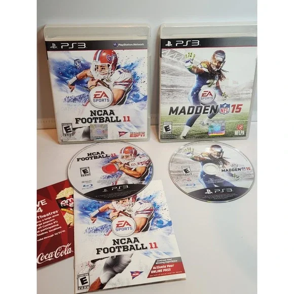 NFL Madden 11 & Madden 15 Playstation3 PS3 11- Manual Tested VGC