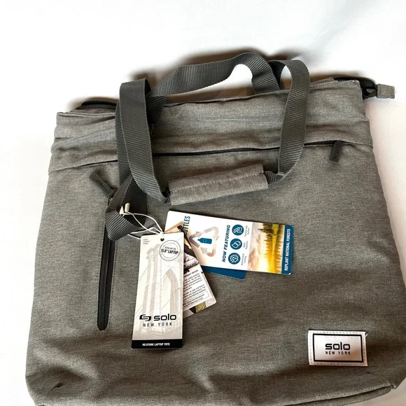 Solo New York Recycled Laptop Tote Bag NWT Fits 15.6” Laptop Work Bag