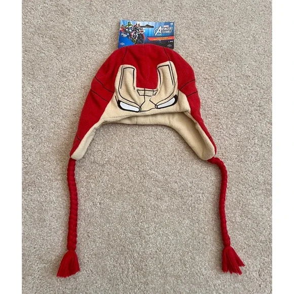 New Marvel Avengers Iron Man Laplander Hat Beanie Cap Boys‎ Costume