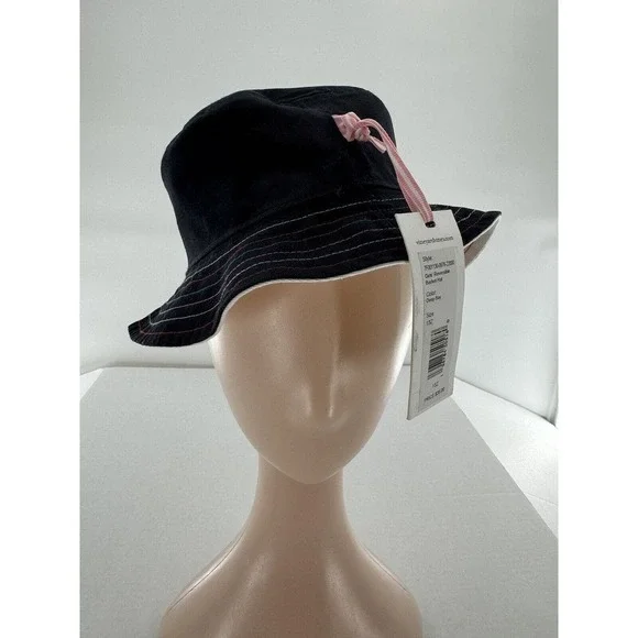 Vineyard Vines Girls Reversible Bucket Hat Deep Bay One Size Rainbow Stitching‌