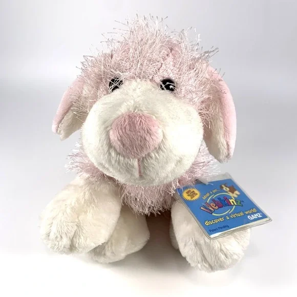 Webkinz Ganz Plush HM228 Pink & White Dog NEW w/ Sealed Code All Tags