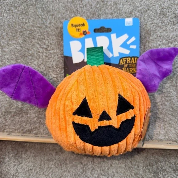 Bark Batty‎ Flapperlantern Halloween Pumpkin Bat Dog Toy Squeak Crinkle Corduroy
