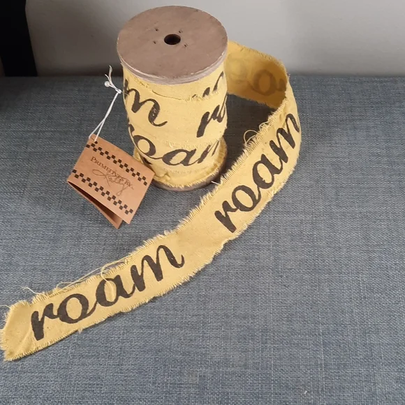 Fabric Ribbon Rustic Country Roam Gift Home Decoration Decor Wood Spool