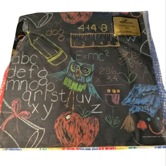 Hallmark Vintage School Graduation Chalkboard Colorful‎ Wrapping Paper