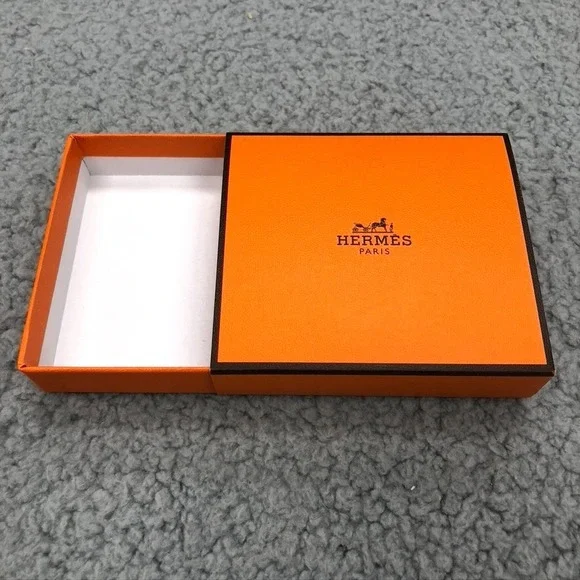 Authentic Hermes Orange Gift Box Empty Square 3.5x3.25x.75 Small Storage