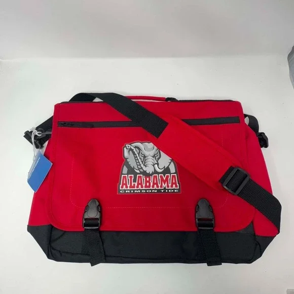 NEW Alabama Crimson Tide Messenger Bag Red Black NCAA Laptop Shoulder Bag Roll