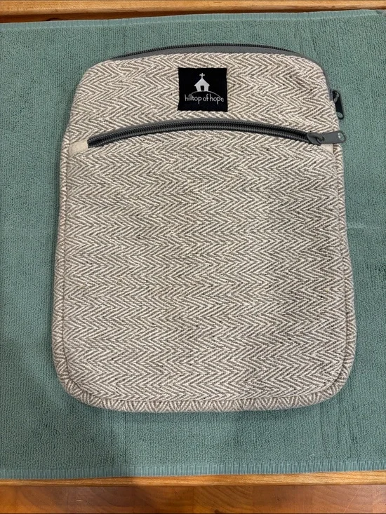 Cream Herringbone Tablet or Bible Sleeve