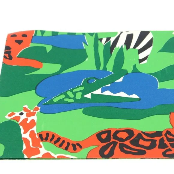 Vintage Green Wild Life Animals Party Gift Wrapping Paper One Sheet 20