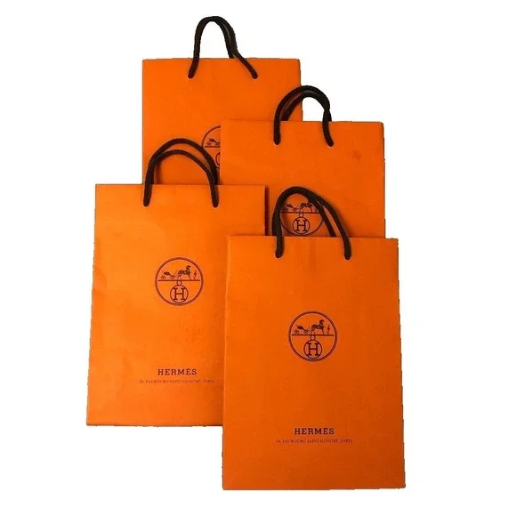 Hermes Authentic Orange Gift Shopping Bag Medium Rectangle 8.25x11.5x3.25 Lot