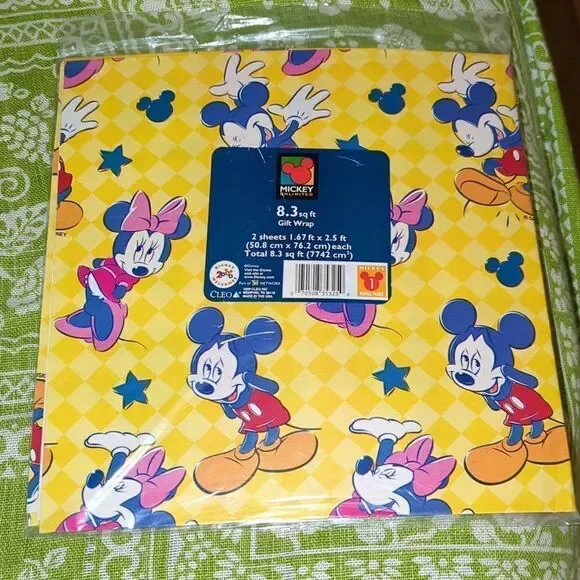 Disney‎ Minnie and Mickey mouse vintage wrapping paper 🆕