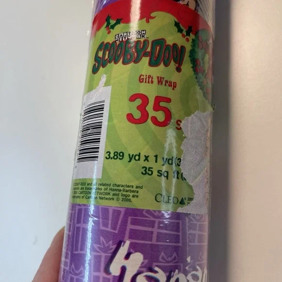 2000 Vintage Scooby Doo Christmas Wrapping Paper Gift Wrap never opened