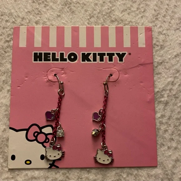 Hello Kitty Pink and Purple Charm Earrings