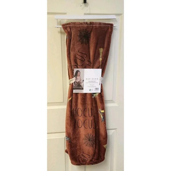 Rae Dunn Hocus Pocus Halloween Printed Plush Blanket Throw 50