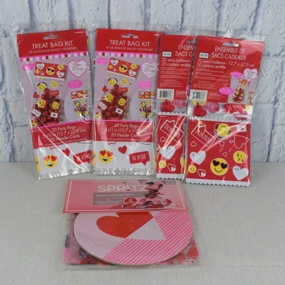 Valentine Bundle Treat Plate Set Treat Bag Kits