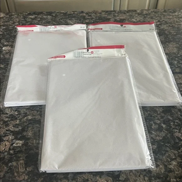 CELEBRATE IT WHITE TISSUE PAPER 108 SHEETS TOTAL 36PC LOT OF 3 NWT