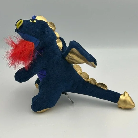 Bow Wow Pet Dog Toy Dragon Blue Squeaks Cuddle Toss Fetch Crinkle Happy‎ Dog Fun