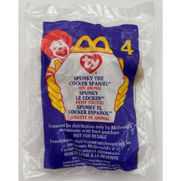 1999 TY‎ Teenie Beanie McDonald's Happy Meal #4 SPUNKY THE COCKER SPANIEL Sealed