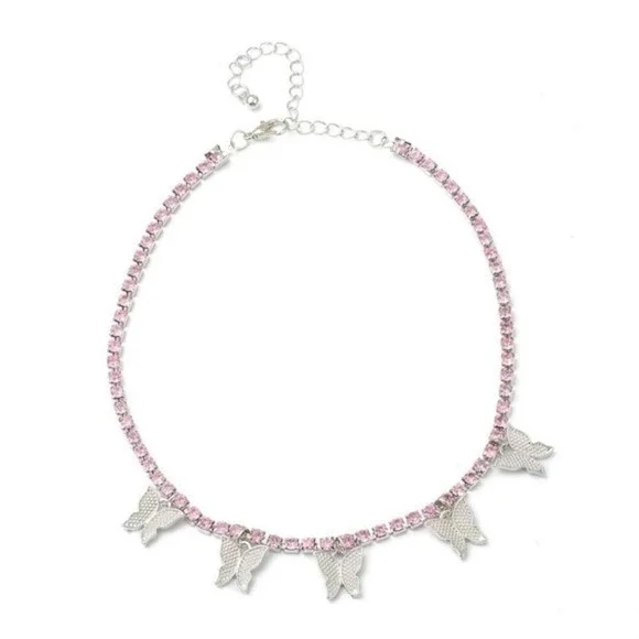 BUTTERFLY RHINESTONE NECKLACE. NWT‎ for kids