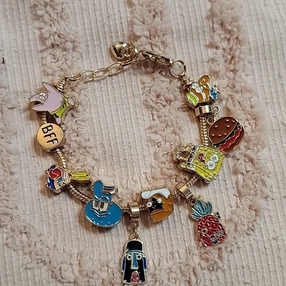 SpongeBob SquarePants Charm Bracelet, OS. NWOT.