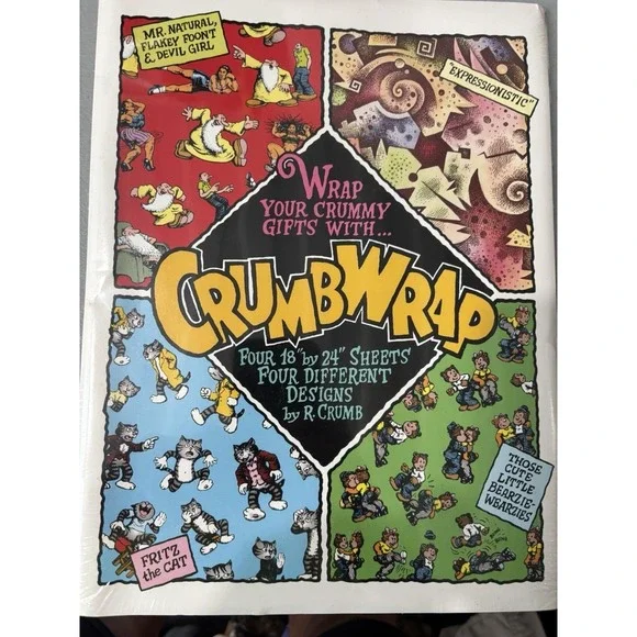 Crumbwrap Gift wrap Paper Designed By Robert Crumb Sealed RARE
