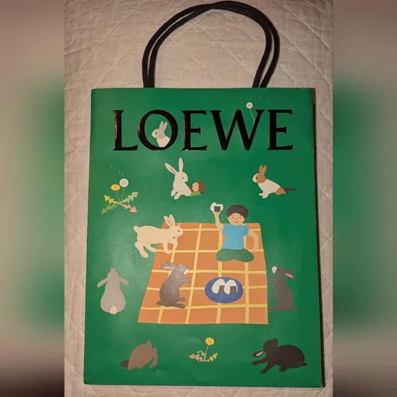 Loewe Suna Fujita Empty Shopping Bag Green VGC