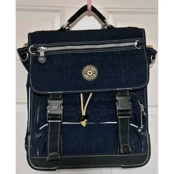 Kipling Bag Laptop Luggage Dual‎ Buckles Lock Plastic Insert Handle Blue Case