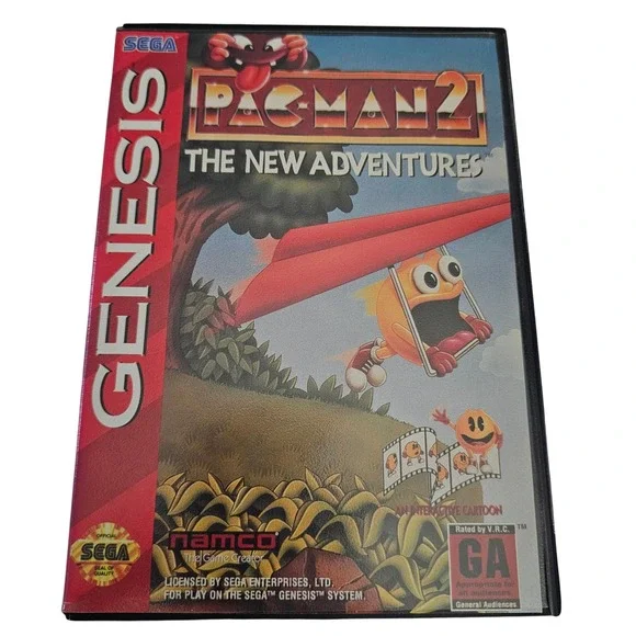 Pac-Man 2 The New Adventures Sega Genesis CIB Namco 1994 Retro Video Game